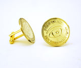 1 Pair Vintage NYC Peepshow Cufflinks Gold Tone Metal Mens Cufflink Set Made of Peep Show Tokens from PEEPLAND Times Square, New York City