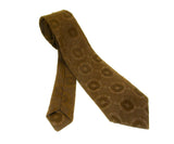 1970s Brown Textured Polyester Tie Mens Vintage Disco Era Necktie