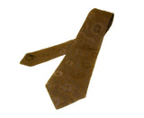 1970s Brown Textured Polyester Tie Mens Vintage Disco Era Necktie
