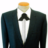 Satin Continental Tie Mens Vintage Black Crossover Rockabilly Snap Bowtie