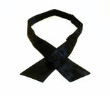 Satin Continental Tie Mens Vintage Black Crossover Rockabilly Snap Bowtie