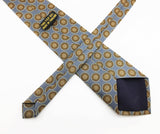 1970s Wide All Silk Tie Mens Vintage Disco Era Gray Necktie with Foulard Designs 100% Thai Silk Made in Thailand