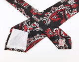 1950s Skinny Paisley Tie Mad Men Era Mid Century Modern Mod Black,Red & White Paisley Narrow Mens Vintage Necktie by RESILIO
