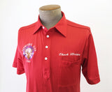 1970s Men's Masonic Shirt Vintage Red Short Sleeve Pullover Shirt from Elks Lodge 2103 Carmichael, California BPOE - Size MEDIUM
