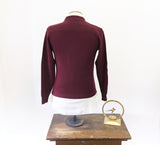 1970s Vintage Men's Southwest Atlanta Christian Academy Cardigan Knit Acrylic 5 Button Burgundy Red Cardigan Sweater - Size XS