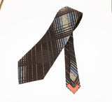 1970s Wide Brown Knit Tie Men's Vintage Disco Era Woven Textured Polyester Wide Necktie Made in ITALY