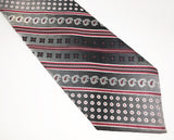 1970s Gray Paisley Necktie Men's Vintage Wide Disco Era 100% Polyester Tie by Pedigree for The Denver Men's Store