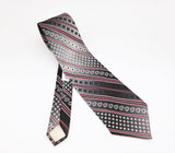 1970s Gray Paisley Necktie Men's Vintage Wide Disco Era 100% Polyester Tie by Pedigree for The Denver Men's Store