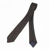 1980s Vintage Black & Red Skinny Necktie Super Narrow Shiny Men's Vintage Tie with marble designs by Doneagle