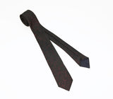 1980s Vintage Black & Red Skinny Necktie Super Narrow Shiny Men's Vintage Tie with marble designs by Doneagle