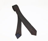1980s Vintage Black & Red Skinny Necktie Super Narrow Shiny Men's Vintage Tie with marble designs by Doneagle