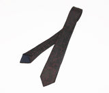1980s Vintage Black & Red Skinny Necktie Super Narrow Shiny Men's Vintage Tie with marble designs by Doneagle