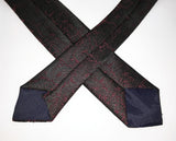 1980s Vintage Black & Red Skinny Necktie Super Narrow Shiny Men's Vintage Tie with marble designs by Doneagle