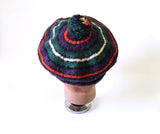 1950s Vintage Men's Tam O'Shanter Hat / Bonnet Mad Men Era Knit Wool Pom Pom Hat by JAEGER Made in Great Britain