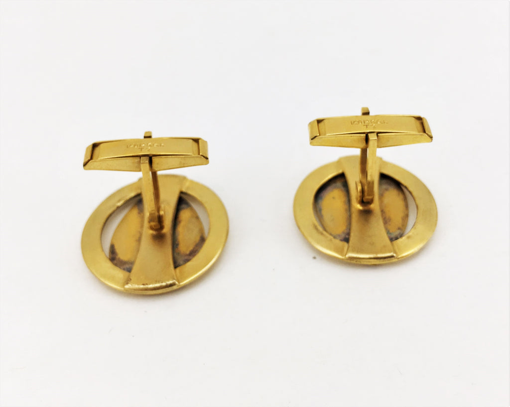 Elaborate Enameled Victorian Cufflinks