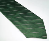 1970s Esquire Wide Striped Tie Men's Vintage Disco Era Green & White Striped Polyester Necktie