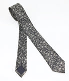 1950s-60s MOD Silver Sharkskin Tie Mad Men Era Skinny Narrow Gray & Silver Men's Vintage Necktie