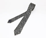 1950s-60s MOD Silver Sharkskin Tie Mad Men Era Skinny Narrow Gray & Silver Men's Vintage Necktie