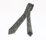 1950s-60s MOD Silver Sharkskin Tie Mad Men Era Skinny Narrow Gray & Silver Men's Vintage Necktie
