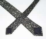 1950s-60s MOD Silver Sharkskin Tie Mad Men Era Skinny Narrow Gray & Silver Men's Vintage Necktie