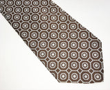 1970s Wide Brown Polyester Tie Men's Disco Era Vintage Necktie with Woven Silver Dot Designs