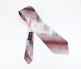 1960s Mod TOWNCRAFT Tie Mad Men Era Men's Mid Century Modern Vintage Pink & Gray Imported Acetate Necktie by Penneys