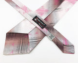 1960s Mod TOWNCRAFT Tie Mad Men Era Men's Mid Century Modern Vintage Pink & Gray Imported Acetate Necktie by Penneys