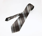 1970s Plaid Wool Tie Men's Vintage Brown & Gray Wool Blend Necktie by Wembley