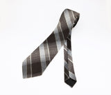 1970s Plaid Wool Tie Men's Vintage Brown & Gray Wool Blend Necktie by Wembley