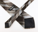 1970s Plaid Wool Tie Men's Vintage Brown & Gray Wool Blend Necktie by Wembley