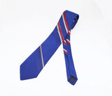 1970s Red, White & Blue Striped Tie Men's Vintage Disco Era Polyester Necktie with diagonal stripes by SEARS Men's Store