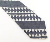 1960s Vintage Geometric Tie woven Men's Polyester Blue & White Necktie