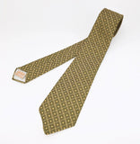 1960s Knit Polyester Tie Mad Men Era Narrow Mid Century Green Yellow Imported Polyester Men's Vintage Necktie by GRENADA
