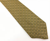 1960s Knit Polyester Tie Mad Men Era Narrow Mid Century Green Yellow Imported Polyester Men's Vintage Necktie by GRENADA
