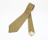 1960s Knit Polyester Tie Mad Men Era Narrow Mid Century Green Yellow Imported Polyester Men's Vintage Necktie by GRENADA