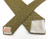 1960s Knit Polyester Tie Mad Men Era Narrow Mid Century Green Yellow Imported Polyester Men's Vintage Necktie by GRENADA