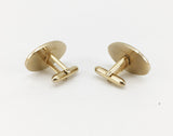 1960s SWANK Cufflinks Set Mad Men Era Men's Vintage Large Oval Gold Tone Metal Cuff Links by SWANK