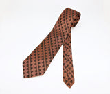 1960s MOD Copper Orange Tie Mad Men Era Mid Century Copper & Brown Woven Shiny Sharkskin Men's Vintage Necktie