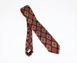 1950s Silk Skinny Tie Men's Vintage Mad Men Era Mod Black Narrow Silk Necktie with printed designs by ALUMNUS