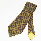 1970s Wide Brown Tie Men's Vintage Disco Era Polyester Necktie with Printed Foulard Designs by Wembley