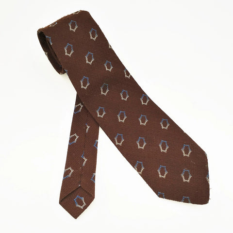 1970s Wide Brown Polyester Tie Men's Vintage Brown Wool Feel Polyester Necktie by Corsair