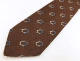1970s Wide Brown Polyester Tie Men's Vintage Brown Wool Feel Polyester Necktie by Corsair