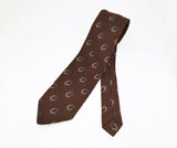 1970s Wide Brown Polyester Tie Men's Vintage Brown Wool Feel Polyester Necktie by Corsair