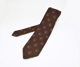 1970s Wide Brown Polyester Tie Men's Vintage Brown Wool Feel Polyester Necktie by Corsair