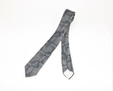 1980s JORDACHE Skinny Tie Men's Vintage 80s Narrow Gray & Blue Woven Necktie with Abstract Marble Like Designs