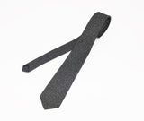 1980s Skinny Gray & Black Textured Tie Vintage Men's Narrow Necktie by Oak Tree