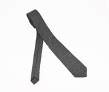 1980s Skinny Gray & Black Textured Tie Vintage Men's Narrow Necktie by Oak Tree