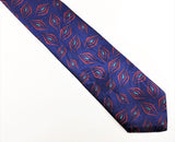 1980s Purple Skinny Tie Narrow Shiny Woven Men's Vintage 80s Necktie with abstract designs by elaan