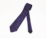 1980s Purple Skinny Tie Narrow Shiny Woven Men's Vintage 80s Necktie with abstract designs by elaan