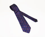 1980s Purple Skinny Tie Narrow Shiny Woven Men's Vintage 80s Necktie with abstract designs by elaan